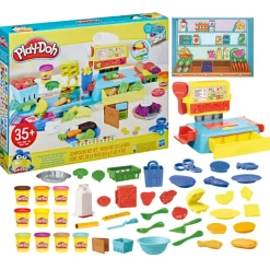 Play-Doh, Il Supermercato, Playset Con Registratore Di Cassa, Tappetino Da Gioco, 37 Strumenti E 10 Vasetti Di Pasta Modellabile, Per Bambini Dai 3 Anni In Su