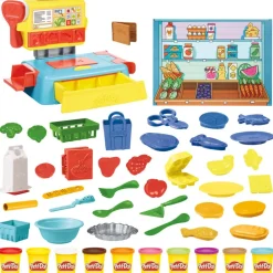 Play-Doh, Il Supermercato, Playset Con Registratore Di Cassa, Tappetino Da Gioco, 37 Strumenti E 10 Vasetti Di Pasta Modellabile, Per Bambini Dai 3 Anni In Su