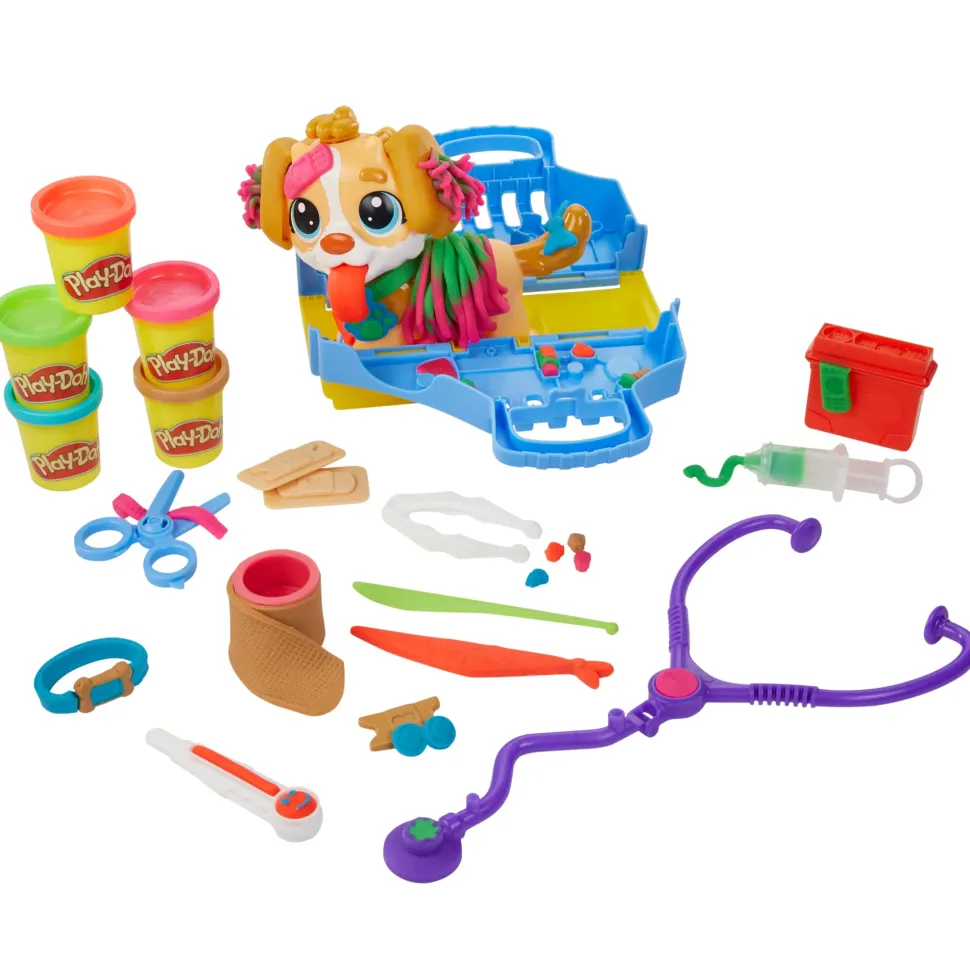 Play-Doh Set Da Veterinario, Playset Con 10 Strumenti E 5 Colori Di Pasta Da Modellare Atossica, Cane Giocattolo Per Bambini Dai 3 Anni In Su