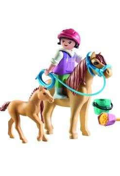 Playmobil Horse Of Waterfall 71498 Bambina Con Pony E Puledro Per Bambini Dai 4 Anni