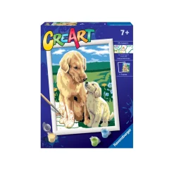 Ravensburger Creart Per Bambini, Kit Per Dipingere Con I Numeri, 7+, Serie D, Retriever Sul Prato