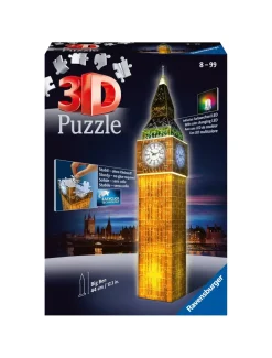 Ravensburger 3D Puzzle Big Ben Night Edition, Londra, 216 Pezzi, 10+ Anni