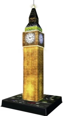 Ravensburger 3D Puzzle Big Ben Night Edition, Londra, 216 Pezzi, 10+ Anni