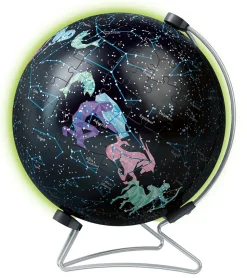 Ravensburger 3D Puzzle Globo Glow In The Dark Costellazioni, Impara Al Geografia In Inglese, 180 Pezzi, 6+ Anni