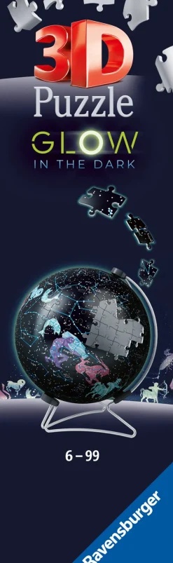 Ravensburger 3D Puzzle Globo Glow In The Dark Costellazioni, Impara Al Geografia In Inglese, 180 Pezzi, 6+ Anni