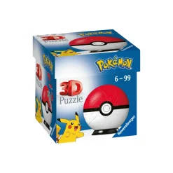 Ravensburger 3D Puzzle Pokemon Pokeball Classica Rossa, 54 Pezzi, 6+ Anni