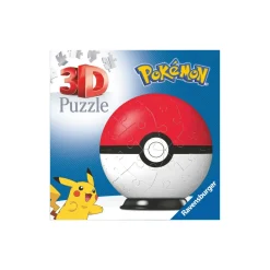 Ravensburger 3D Puzzle Pokemon Pokeball Classica Rossa, 54 Pezzi, 6+ Anni
