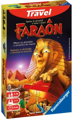 Ravensburger Faraon Travel Edition, Gioco Da Tavolo Tascabile, 2-4 Giocatori, 6+ Anni