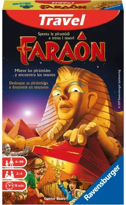 Ravensburger Faraon Travel Edition, Gioco Da Tavolo Tascabile, 2-4 Giocatori, 6+ Anni