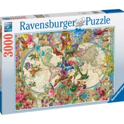Ravensburger Puzzle Mappamondo Flora E Fauna, 3000 Pezzi, Puzzle Adulti