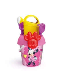 Secchiello Minnie Cm 18 Con Innaffiatoio, Setaccio, Paletta, Rastrello E Formina