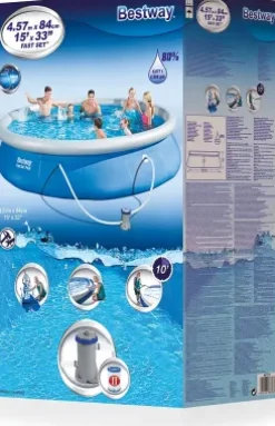Set Piscina Gonfiabile Bestway® Fast Set Forma Rotonda 4.57 M X 84 Cm