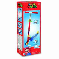 Smoby Monopattino Due Ruote Super Mario, 7600750373, +5 Anni, In Alluminio, Ruote Silenziose Traslucide, Pieghevole, Manubrio Regolabile