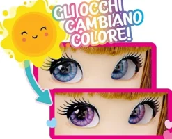 Unique Eyes Amy Bambola Articolata 25 Cm, Con Occhi Che Seguono Il Tuo Sguardo E Cambiano Colore Sotto Il Sole