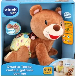 Vtech L'Orsetto Teddy Canta E Gattona Con Me, Un Vero Compagno Di Gattonate Per Il Bambino!